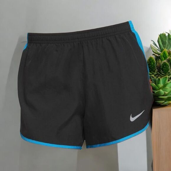 Nike Dri-FIT Running Shorts Black‎ Blue Athletic Workout Training Shorts Size L - Picture 2 of 7